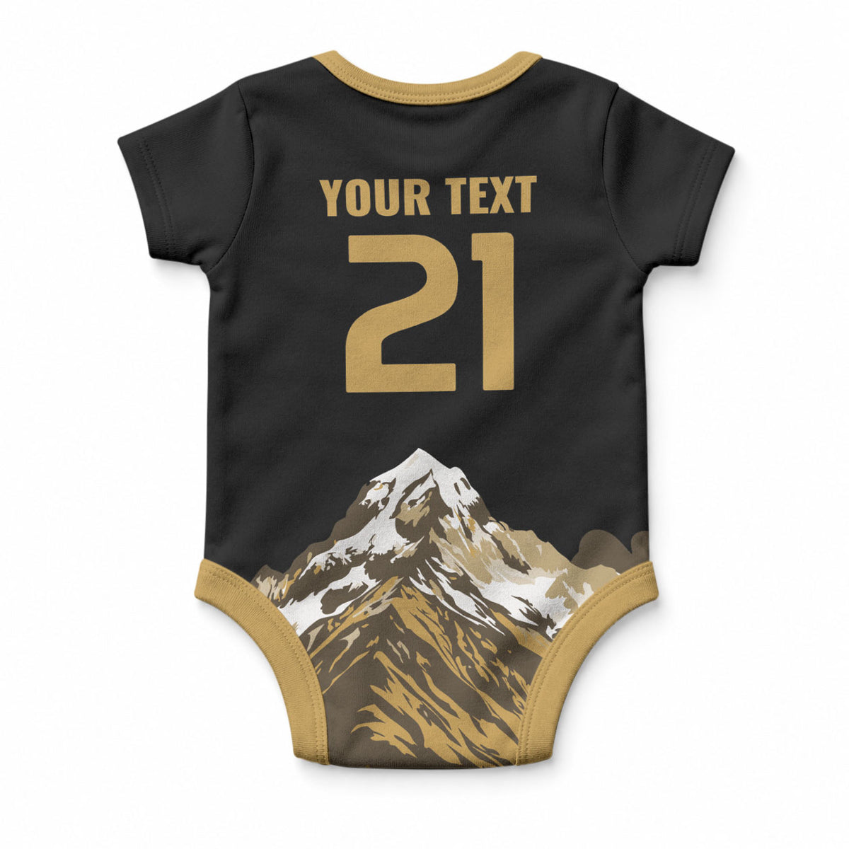 Custom Oceania Football NZ South Island Baby Onesie Minimal Mount Cook Silhouette