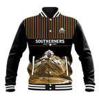 Custom Oceania Football NZ South Island Baseball Jacket Minimal Mount Cook Silhouette