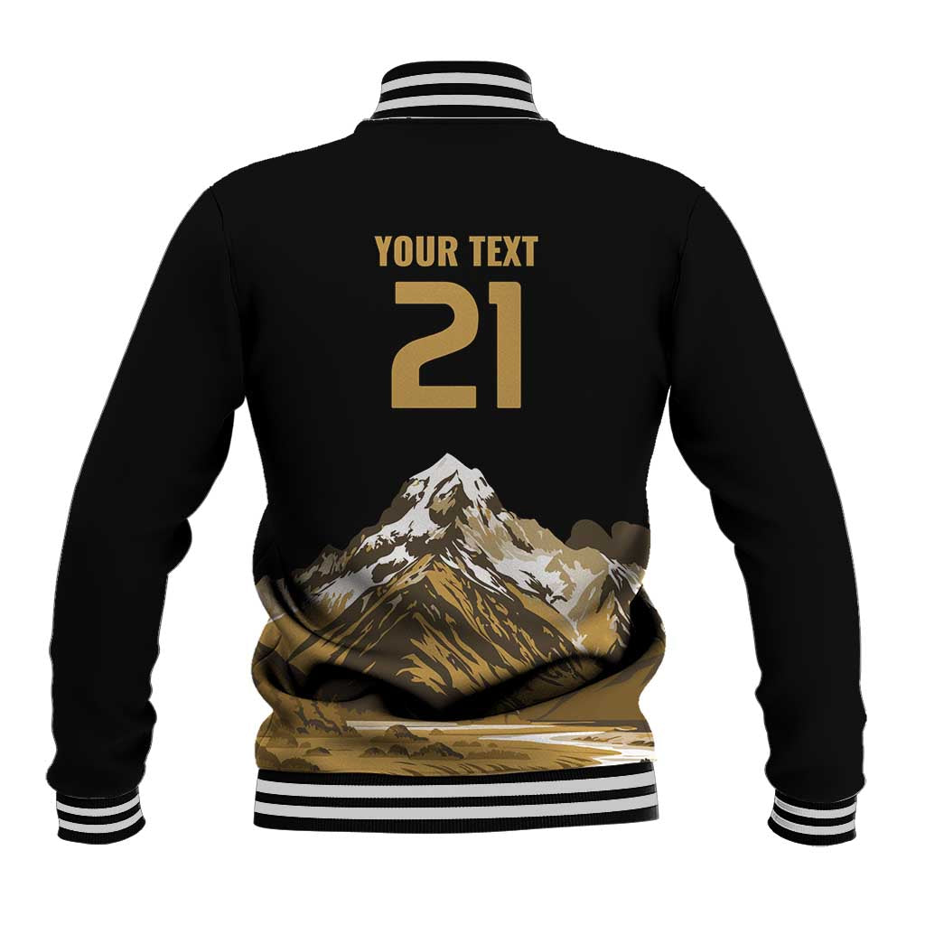 Custom Oceania Football NZ South Island Baseball Jacket Minimal Mount Cook Silhouette