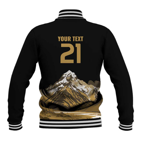Custom Oceania Football NZ South Island Baseball Jacket Minimal Mount Cook Silhouette