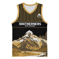 Custom Oceania Football NZ South Island Basketball Jersey Minimal Mount Cook Silhouette