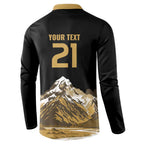 Custom Oceania Football NZ South Island Button Sweatshirt Minimal Mount Cook Silhouette