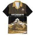 Custom Oceania Football NZ South Island Hawaiian Shirt Minimal Mount Cook Silhouette