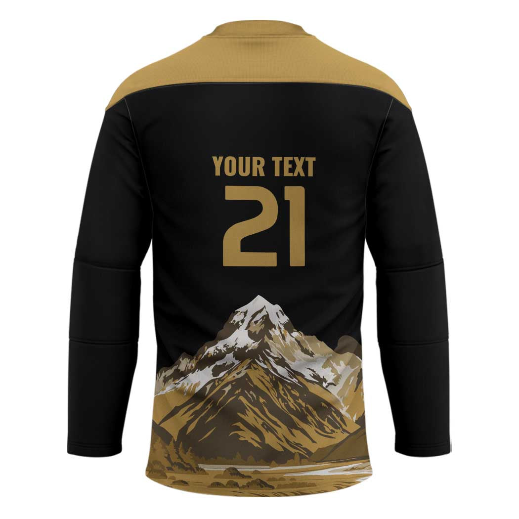 Custom Oceania Football NZ South Island Hockey Jersey Minimal Mount Cook Silhouette