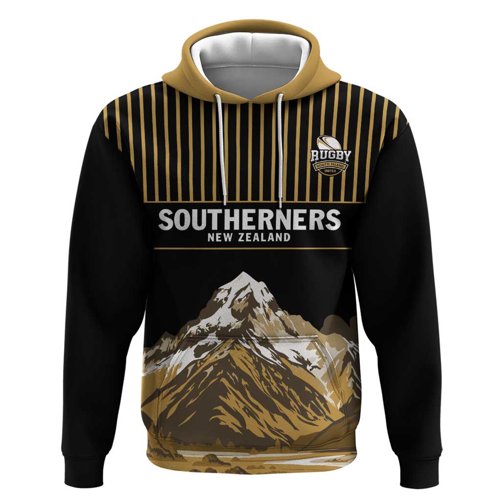 Custom Oceania Football NZ South Island Hoodie Minimal Mount Cook Silhouette