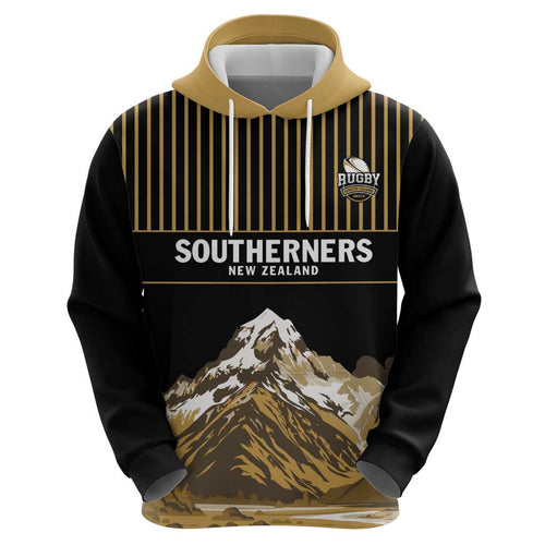 Custom Oceania Football NZ South Island Hoodie Minimal Mount Cook Silhouette