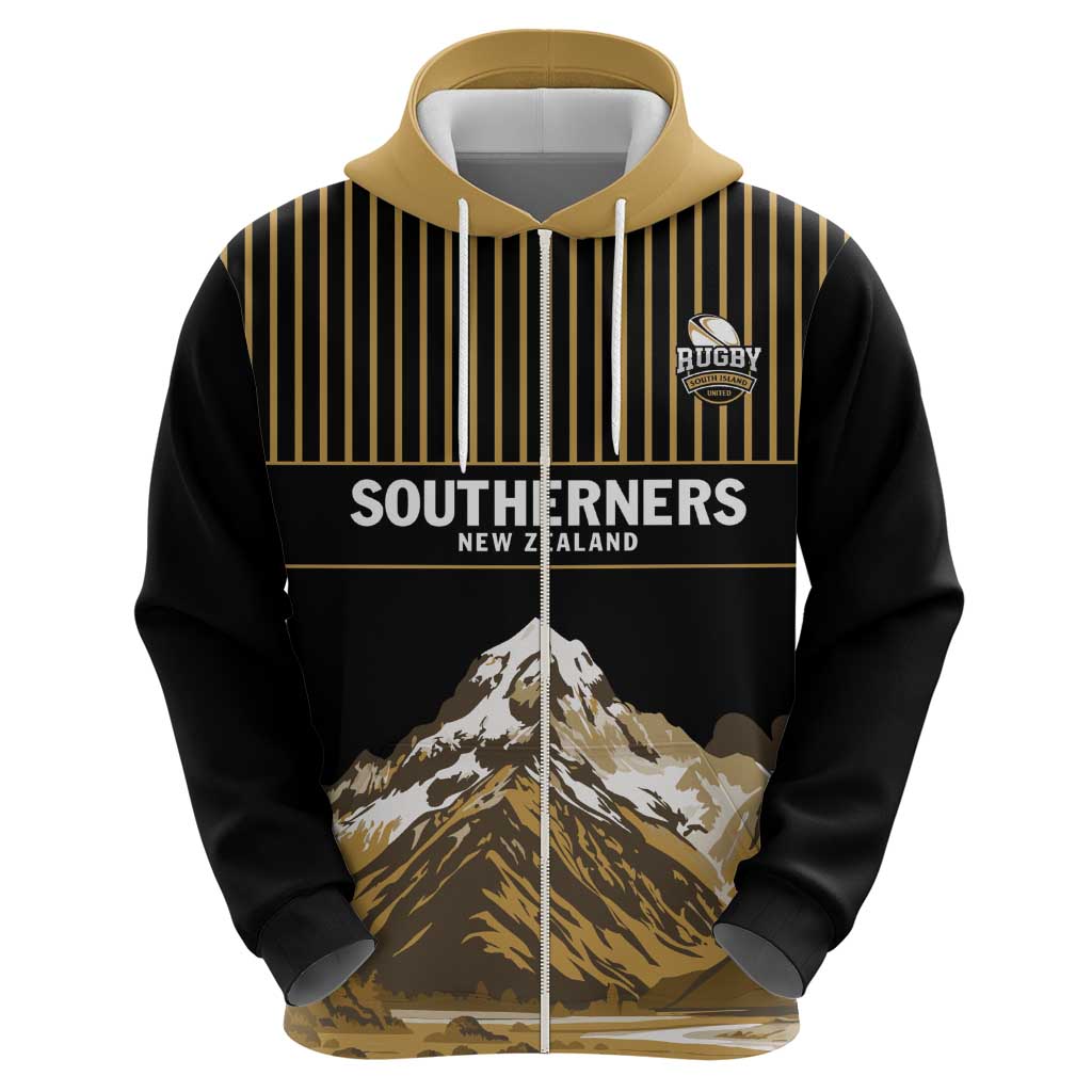 Custom Oceania Football NZ South Island Hoodie Minimal Mount Cook Silhouette