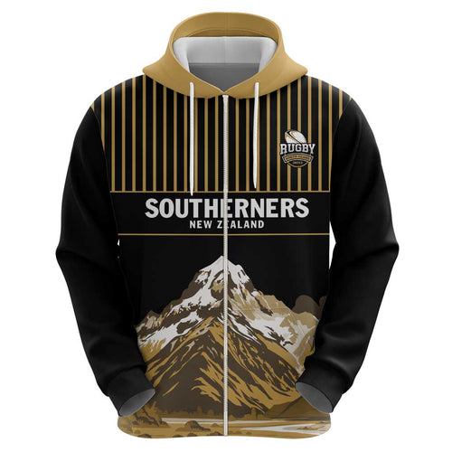 Custom Oceania Football NZ South Island Hoodie Minimal Mount Cook Silhouette
