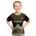 Custom Oceania Football NZ South Island Kid T Shirt Minimal Mount Cook Silhouette