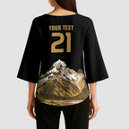 Custom Oceania Football NZ South Island Kimono Sleeve Blouse Minimal Mount Cook Silhouette
