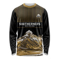 Custom Oceania Football NZ South Island Long Sleeve Shirt Minimal Mount Cook Silhouette
