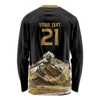 Custom Oceania Football NZ South Island Long Sleeve Shirt Minimal Mount Cook Silhouette