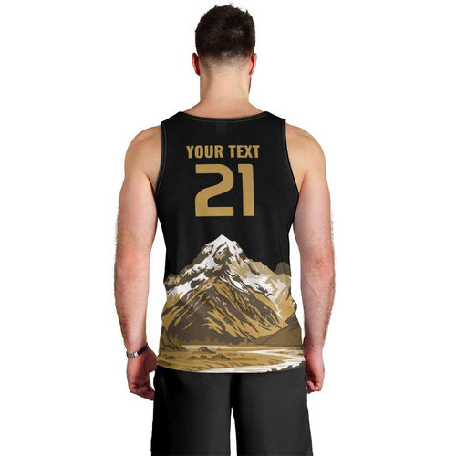 Custom Oceania Football NZ South Island Men Tank Top Minimal Mount Cook Silhouette