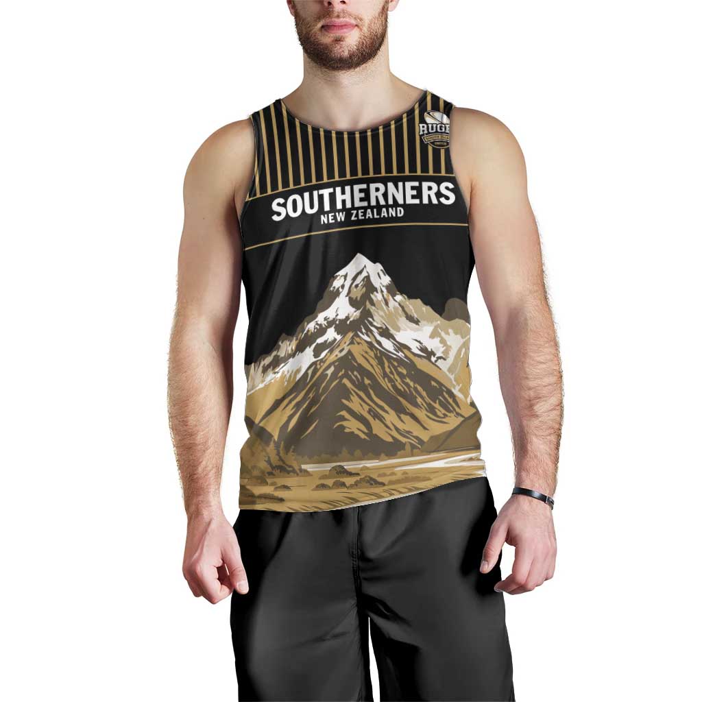 Custom Oceania Football NZ South Island Men Tank Top Minimal Mount Cook Silhouette