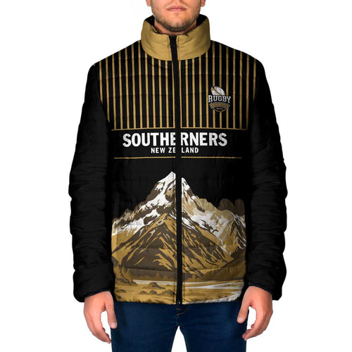 Custom Oceania Football NZ South Island Padded Jacket Minimal Mount Cook Silhouette