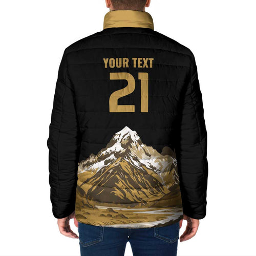 Custom Oceania Football NZ South Island Padded Jacket Minimal Mount Cook Silhouette