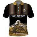 Custom Oceania Football NZ South Island Polo Shirt Minimal Mount Cook Silhouette