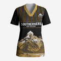 Custom Oceania Football NZ South Island Scrub Top Minimal Mount Cook Silhouette