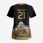 Custom Oceania Football NZ South Island Scrub Top Minimal Mount Cook Silhouette