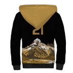 Custom Oceania Football NZ South Island Sherpa Hoodie Minimal Mount Cook Silhouette