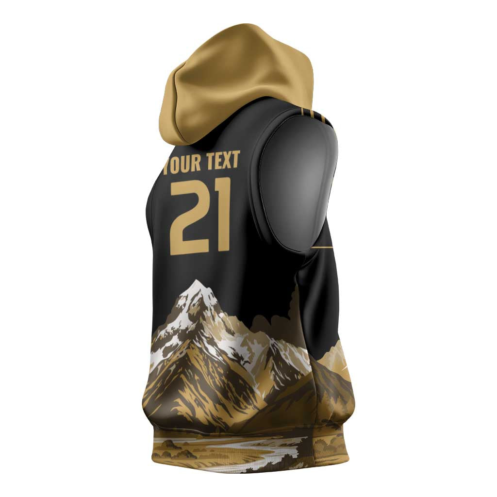 Custom Oceania Football NZ South Island Sleeveless Hoodie Minimal Mount Cook Silhouette