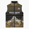 Custom Oceania Football NZ South Island Sleeveless Puffer Jacket Minimal Mount Cook Silhouette