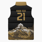 Custom Oceania Football NZ South Island Sleeveless Puffer Jacket Minimal Mount Cook Silhouette