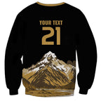 Custom Oceania Football NZ South Island Sweatshirt Minimal Mount Cook Silhouette