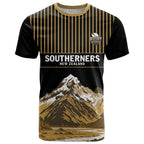 Custom Oceania Football NZ South Island T Shirt Minimal Mount Cook Silhouette