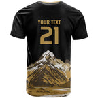 Custom Oceania Football NZ South Island T Shirt Minimal Mount Cook Silhouette