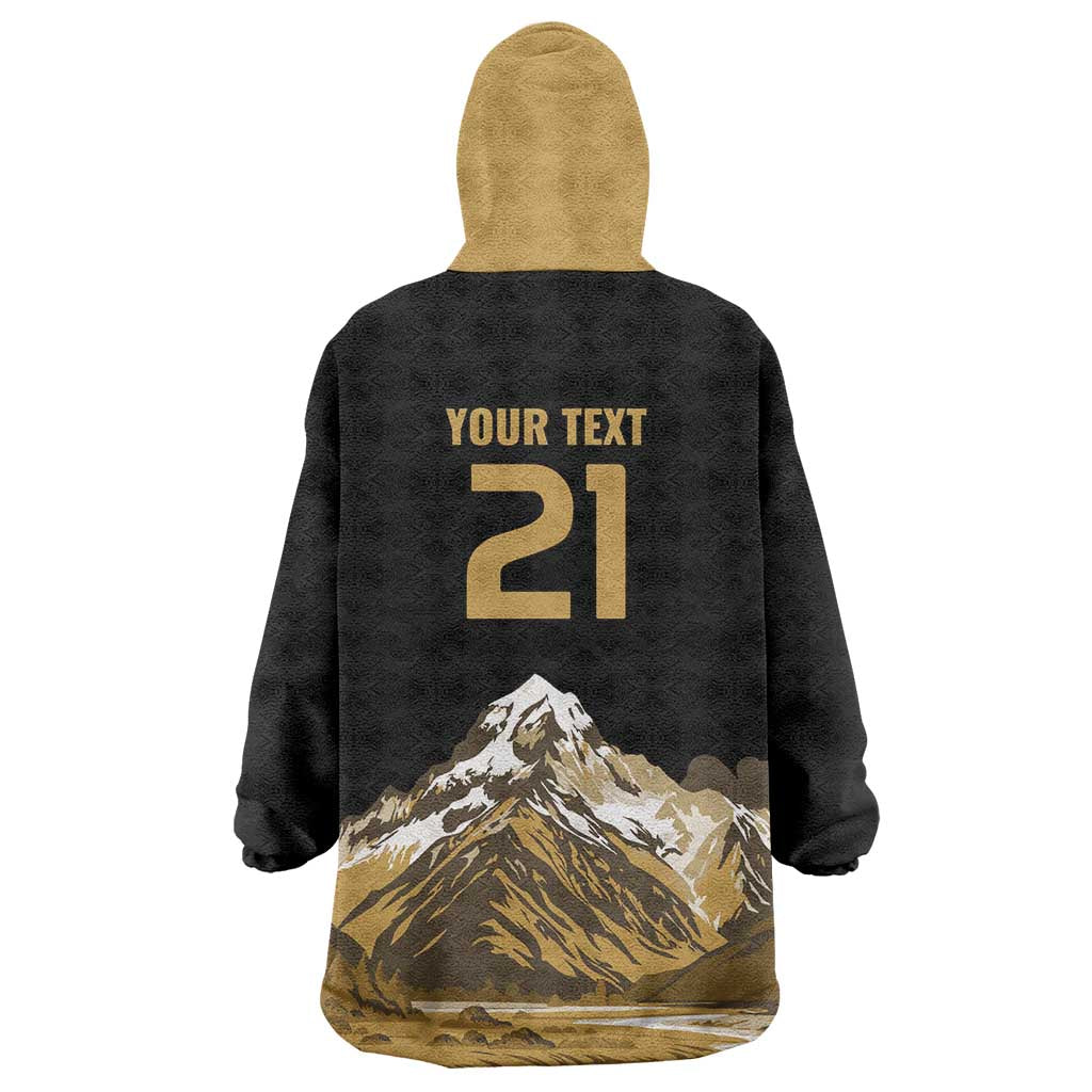 Custom Oceania Football NZ South Island Wearable Blanket Hoodie Minimal Mount Cook Silhouette