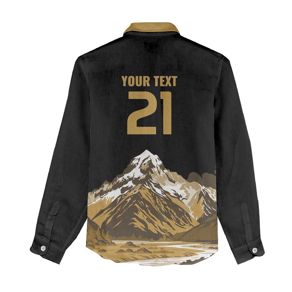 Custom Oceania Football NZ South Island Women Casual Shirt Minimal Mount Cook Silhouette