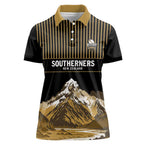 Custom Oceania Football NZ South Island Women Polo Shirt Minimal Mount Cook Silhouette