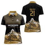 Custom Oceania Football NZ South Island Women Polo Shirt Minimal Mount Cook Silhouette