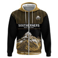 Custom Oceania Football NZ South Island Zip Hoodie Minimal Mount Cook Silhouette