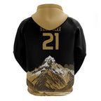 Custom Oceania Football NZ South Island Zip Hoodie Minimal Mount Cook Silhouette