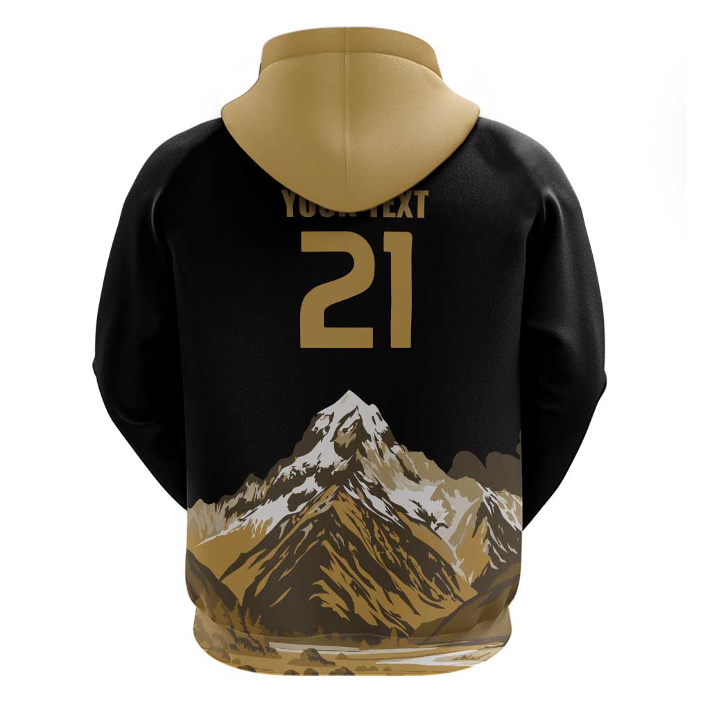 Custom Oceania Football NZ South Island Zip Hoodie Minimal Mount Cook Silhouette