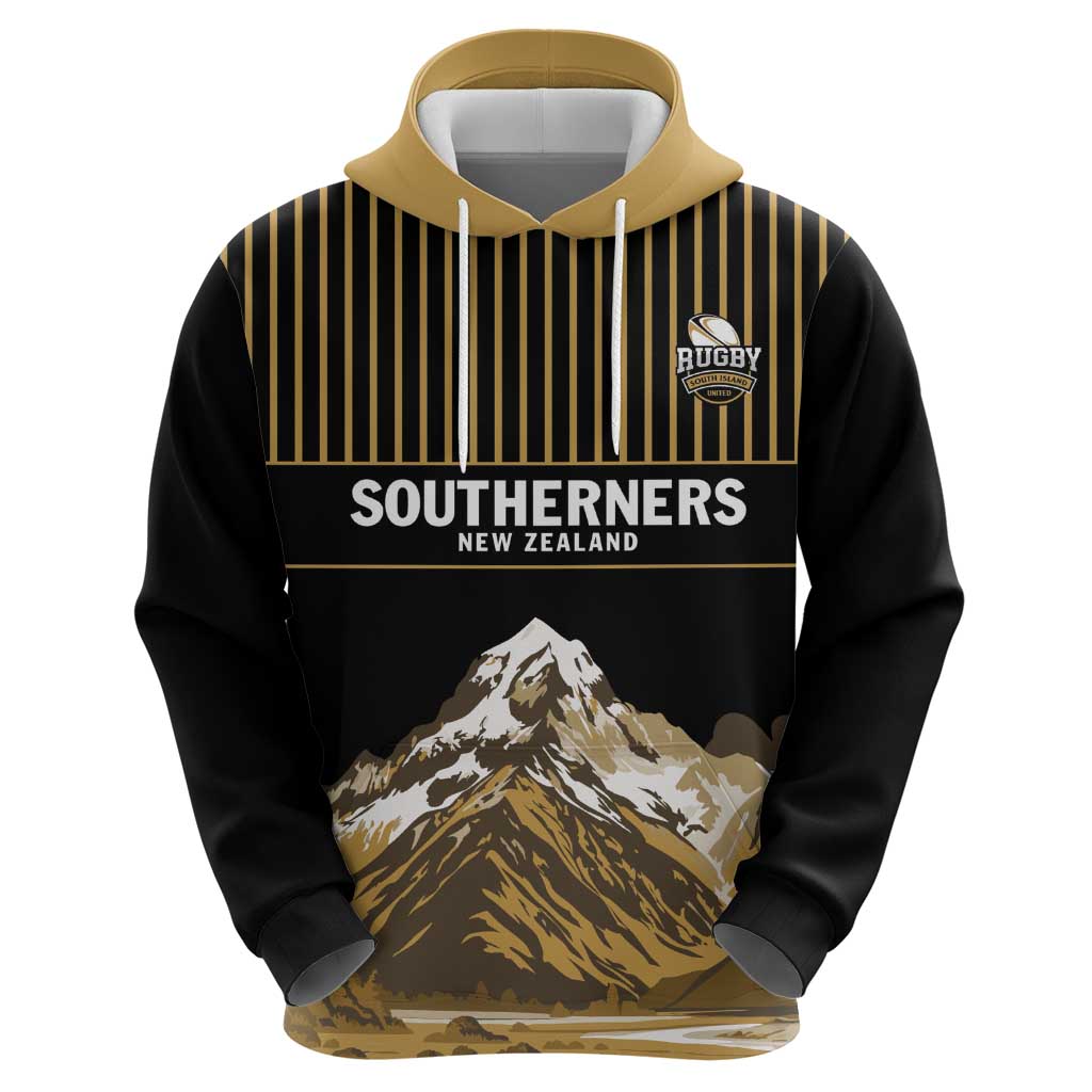 Custom Oceania Football NZ South Island Zip Hoodie Minimal Mount Cook Silhouette