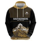 Custom Oceania Football NZ South Island Zip Hoodie Minimal Mount Cook Silhouette