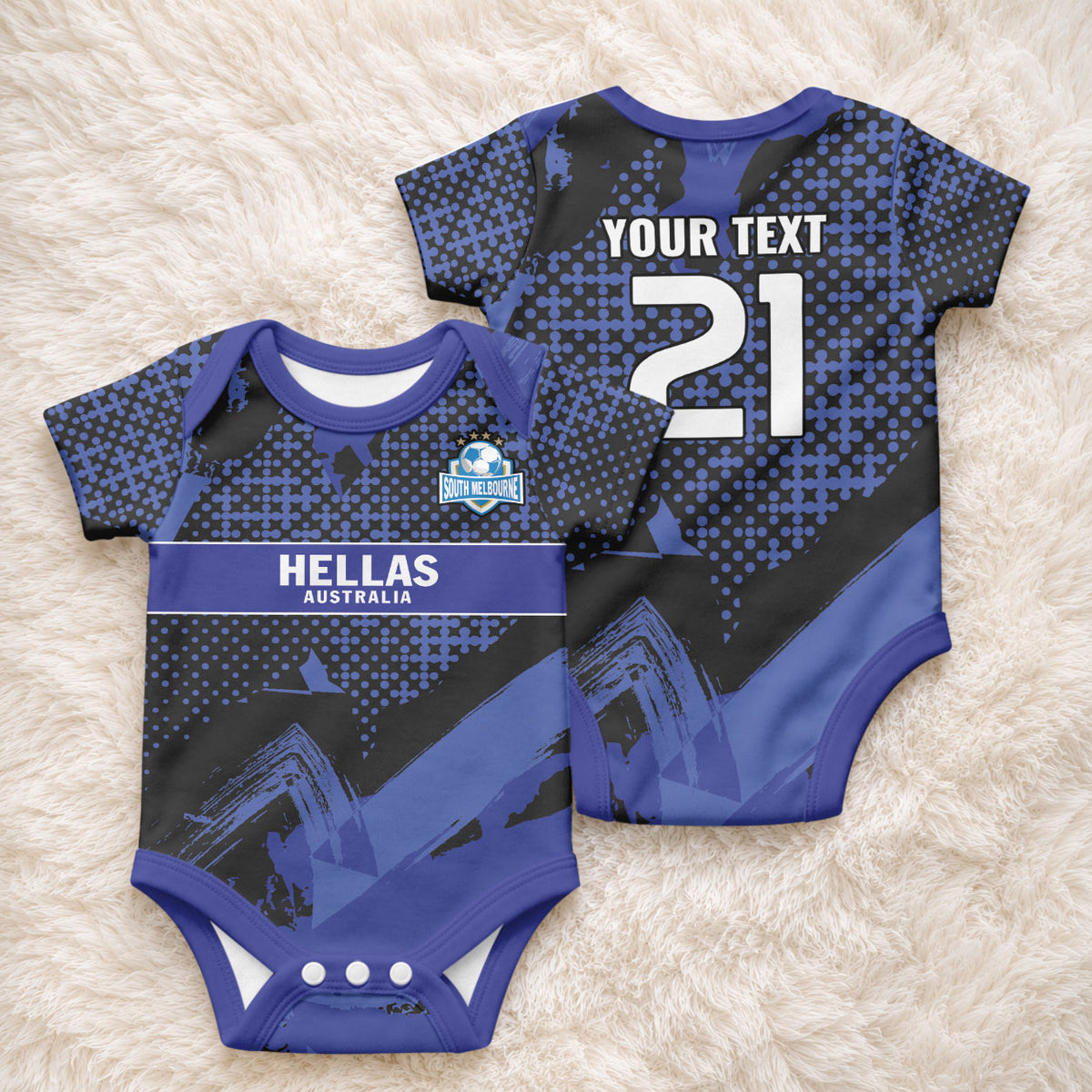 Custom Oceania Football South Melbourne Baby Onesie Hellas Australia Pride