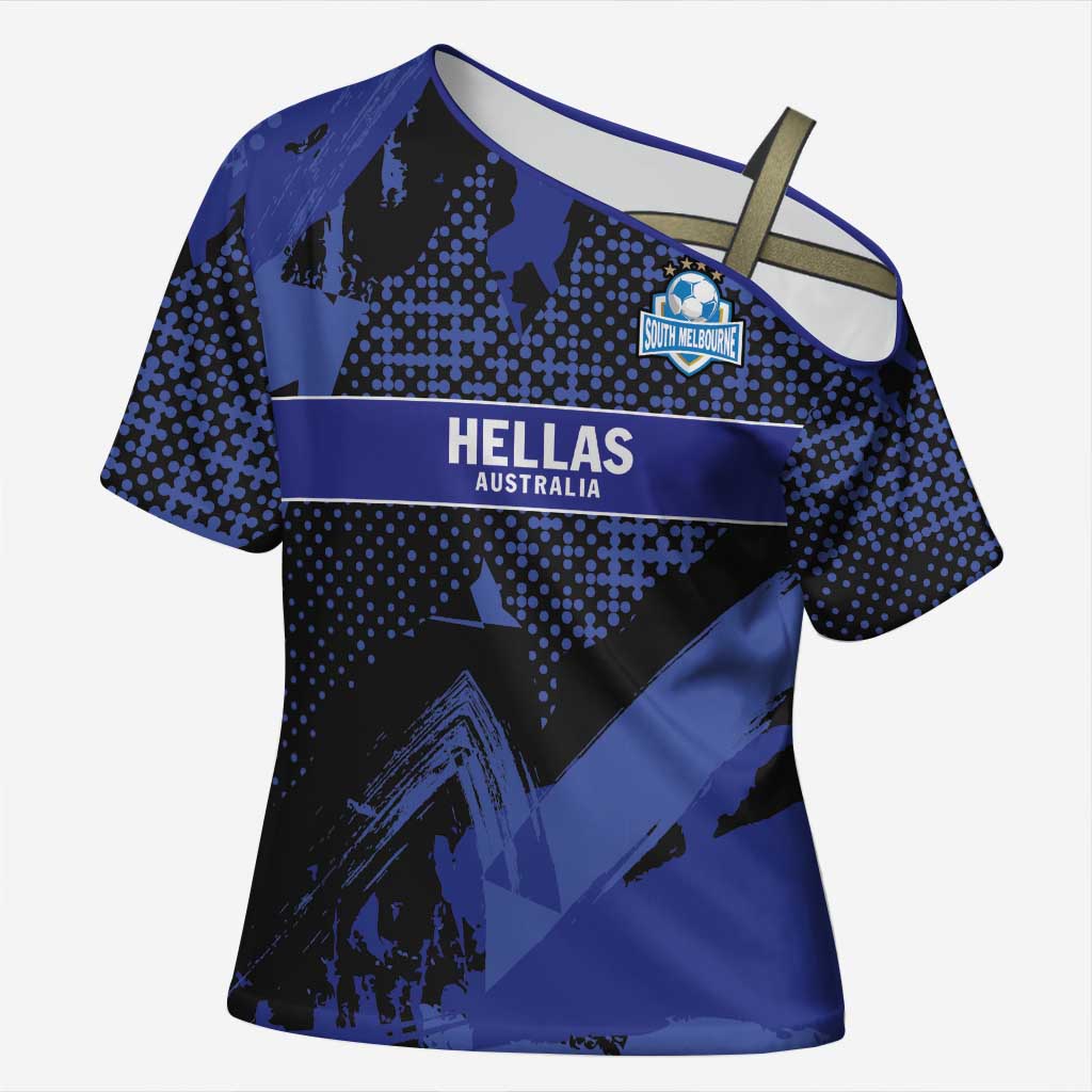 Custom Oceania Football South Melbourne Cross Shoulder Shirt Hellas Australia Pride