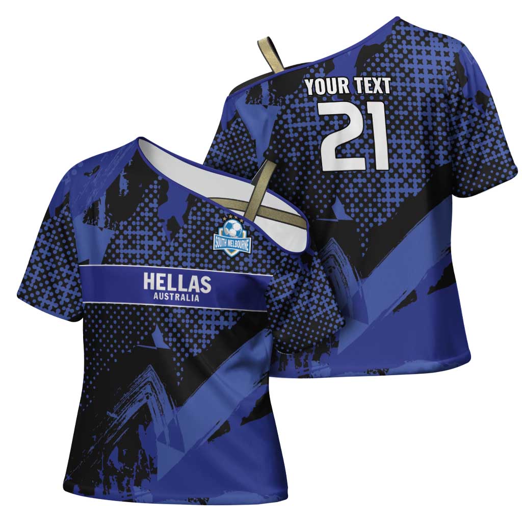 Custom Oceania Football South Melbourne Cross Shoulder Shirt Hellas Australia Pride