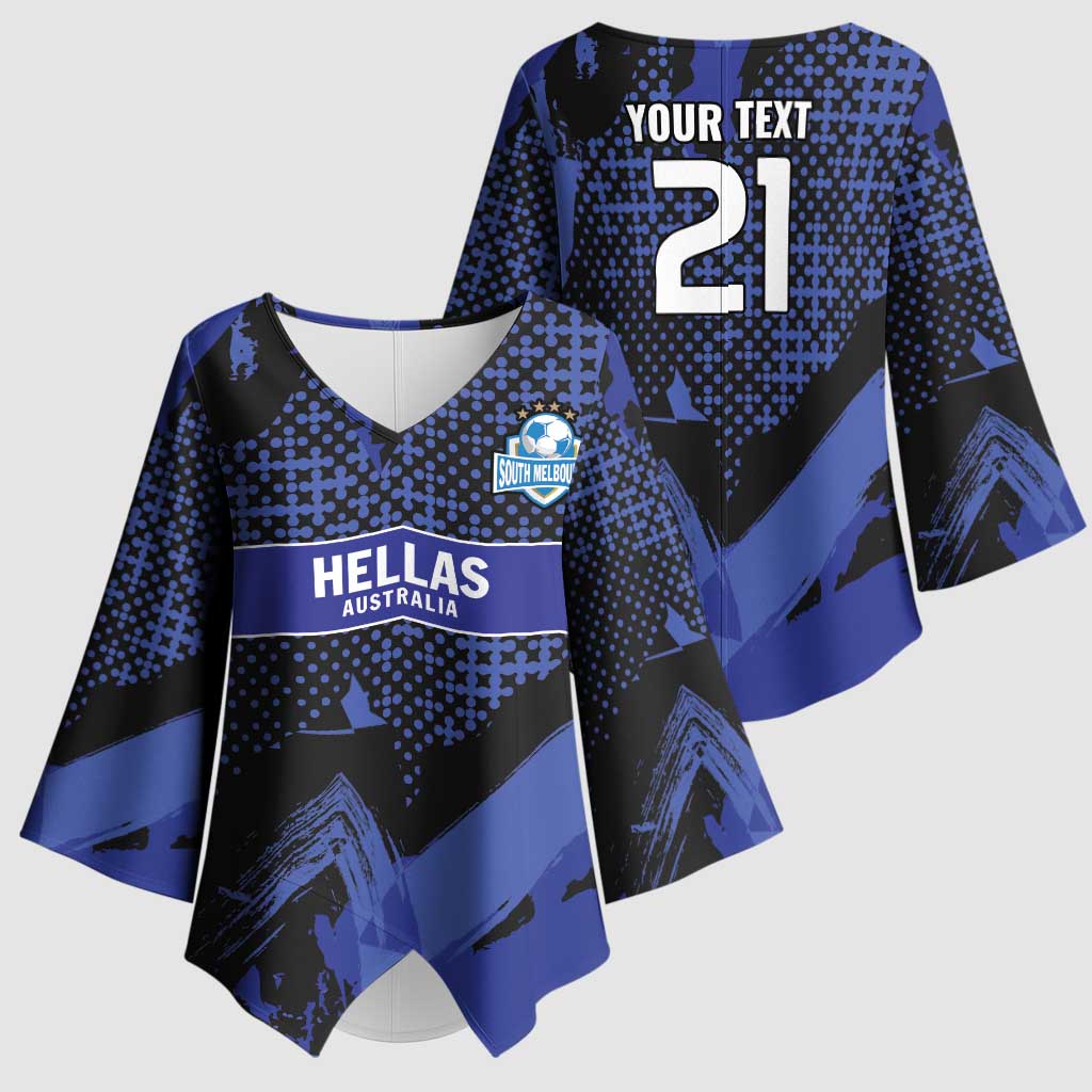 Custom Oceania Football South Melbourne Kimono Sleeve Blouse Hellas Australia Pride