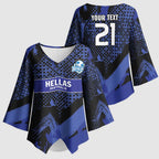 Custom Oceania Football South Melbourne Kimono Sleeve Blouse Hellas Australia Pride