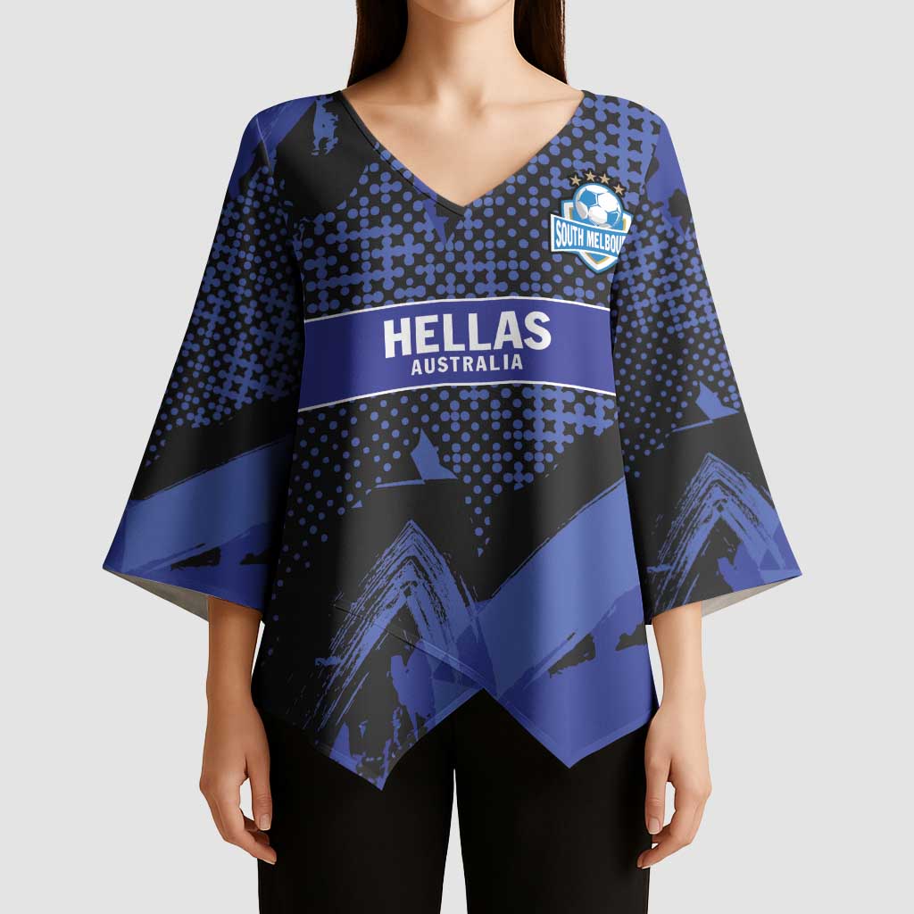 Custom Oceania Football South Melbourne Kimono Sleeve Blouse Hellas Australia Pride