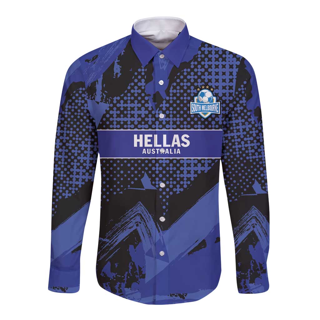Custom Oceania Football South Melbourne Long Sleeve Button Shirt Hellas Australia Pride