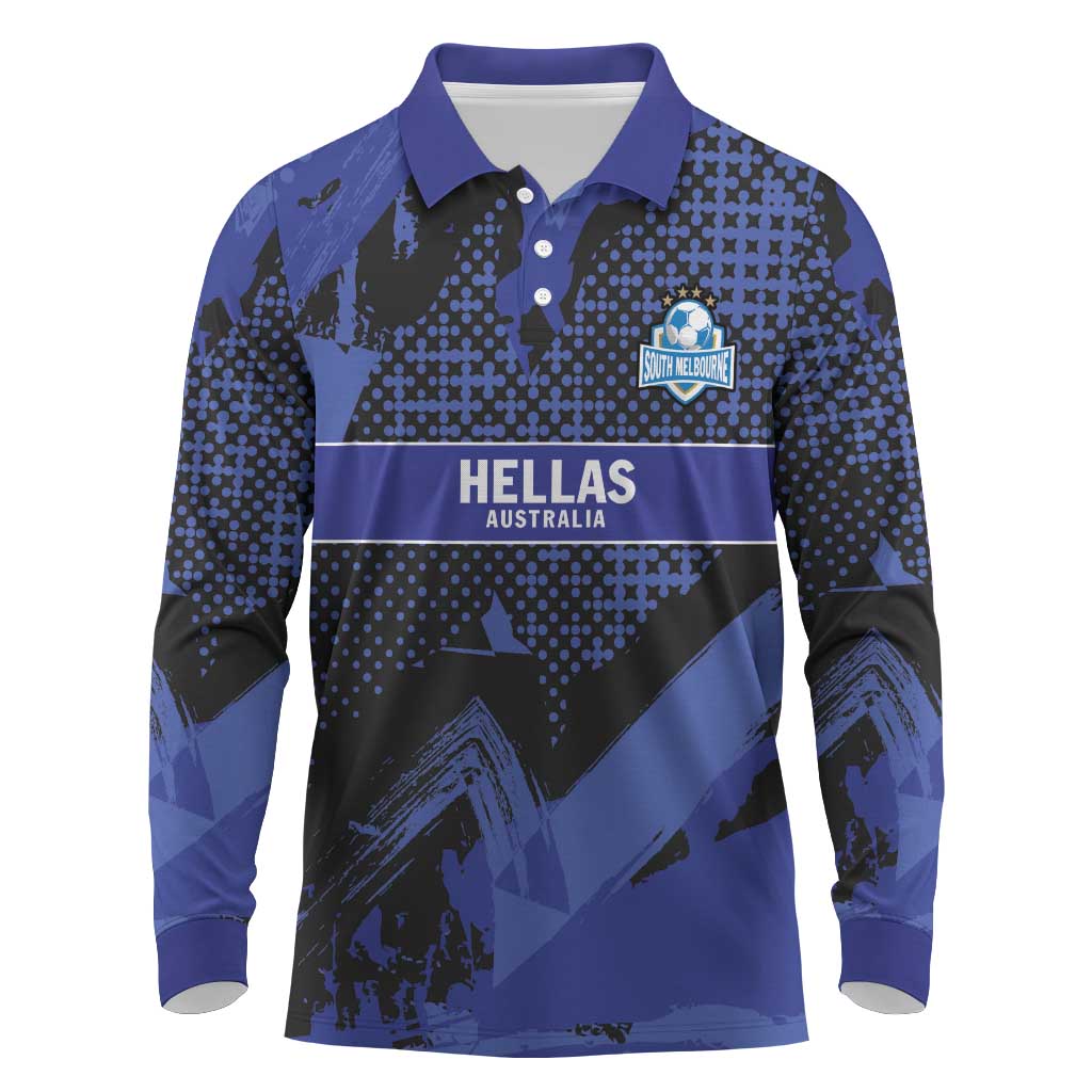Custom Oceania Football South Melbourne Long Sleeve Polo Shirt Hellas Australia Pride