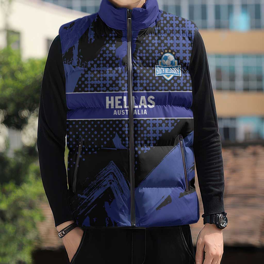 Custom Oceania Football South Melbourne Sleeveless Puffer Jacket Hellas Australia Pride