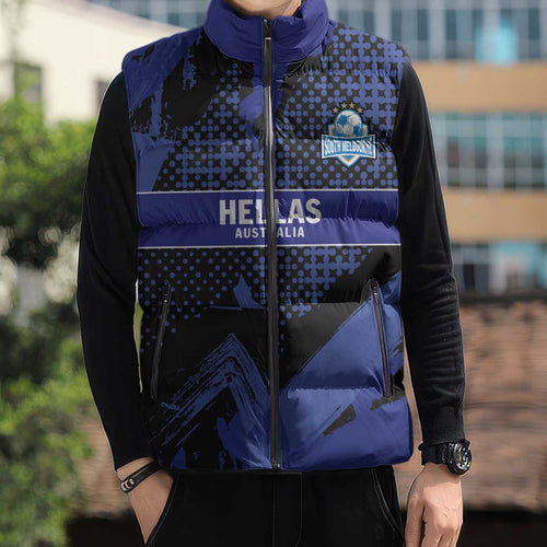 Custom Oceania Football South Melbourne Sleeveless Puffer Jacket Hellas Australia Pride