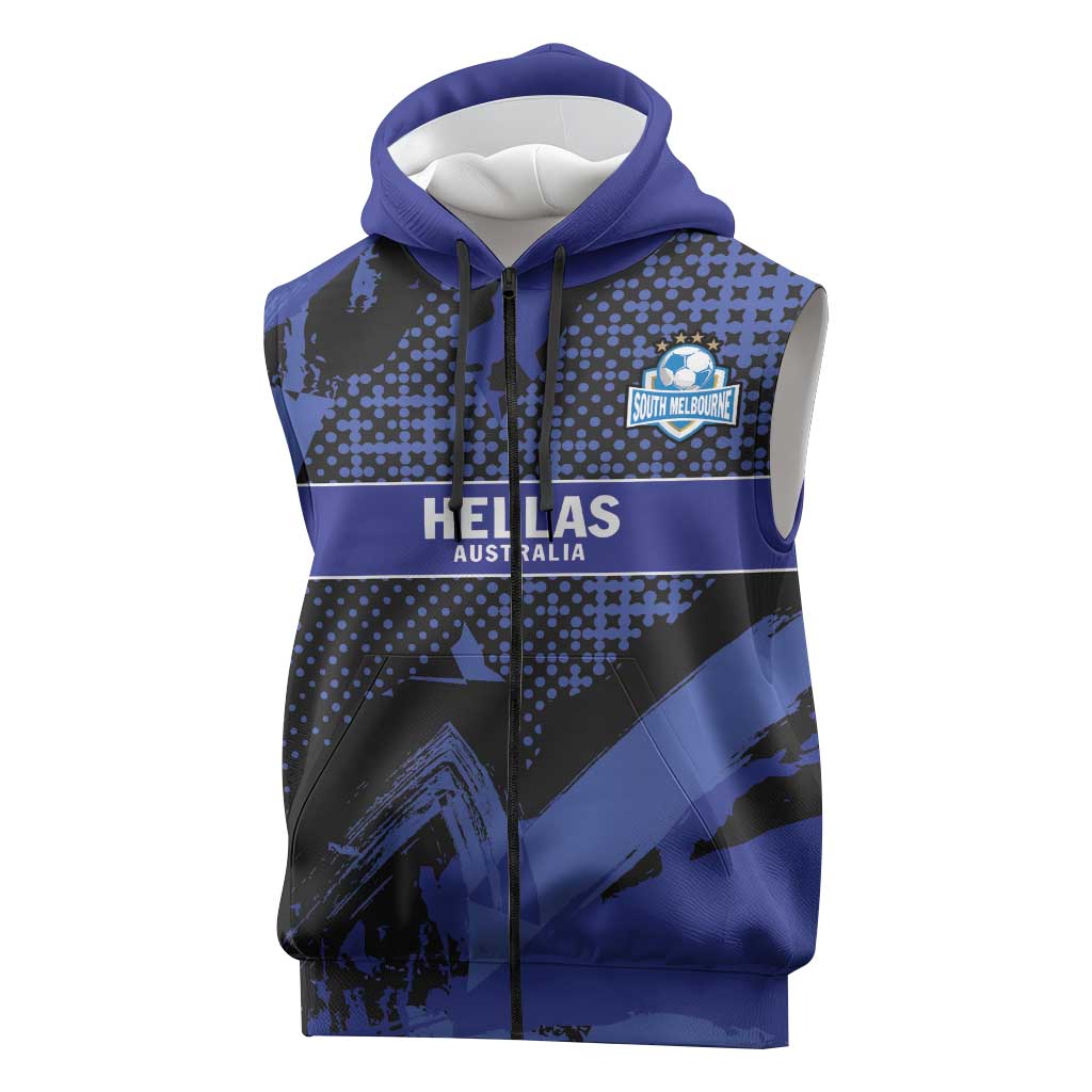 Custom Oceania Football South Melbourne Sleeveless Zip Hoodie Hellas Australia Pride